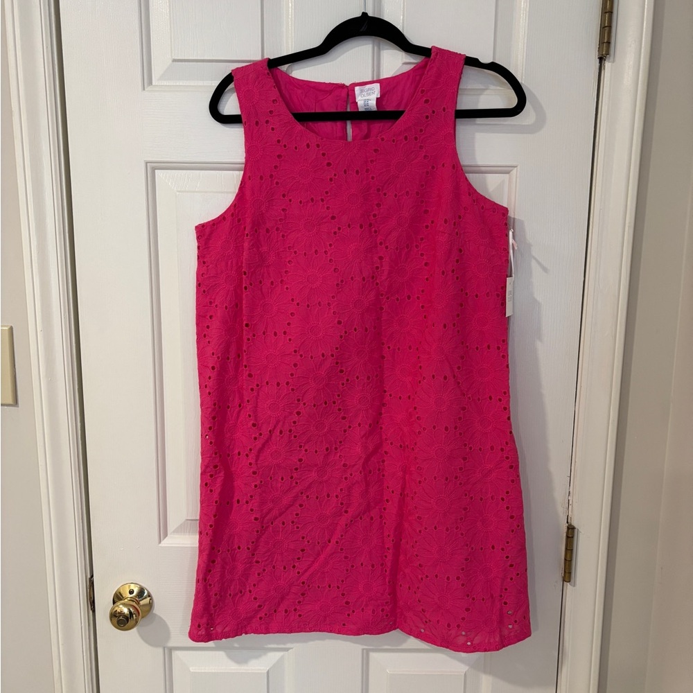 NWT Bright Pink Sleeveless Eyelet Dress